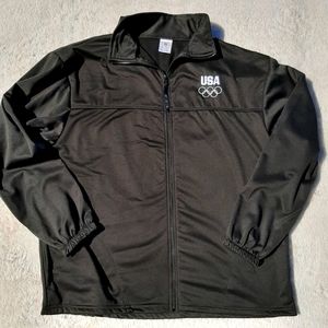 1980's Vintage USA Olympic Committee Member Black Track Jacket